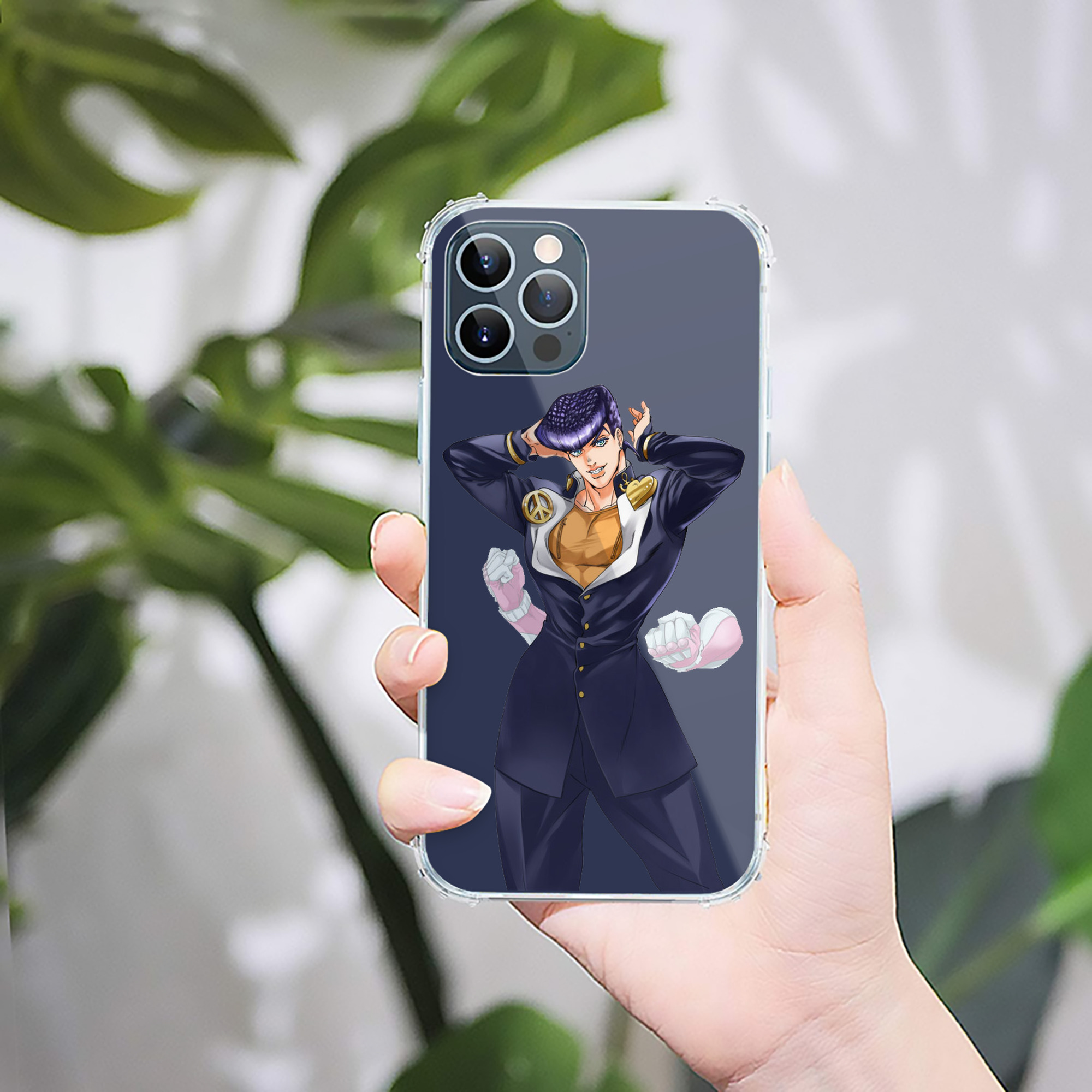 （画像用） ジョジョの奇妙な冒険 ひがしかた じょうすけ JoJo's Bizarre Adventure Higashikata Josuke 【iPhone 12シリーズ対応】透明スマホケース（クリアソフトケース）
